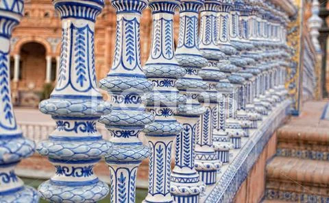 Ceramic bridge in plaza de espana in seville, andalusia, spain Stock Photos