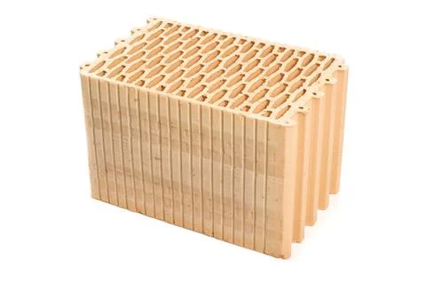 Ceramic building block isolated on the white background Stock Photos