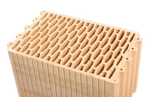 Ceramic building block isolated on the white background 스톡 사진