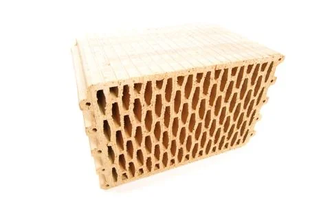 Ceramic building block isolated on the white background Stock Photos