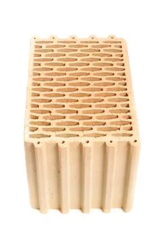 Ceramic building block isolated on the white background Stock Photos