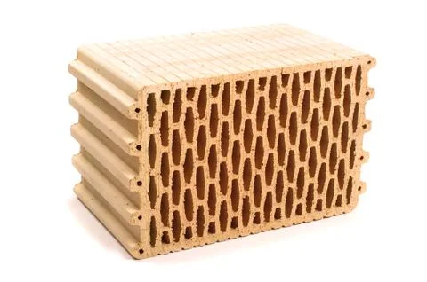 Ceramic building block isolated on the white background Foto stock