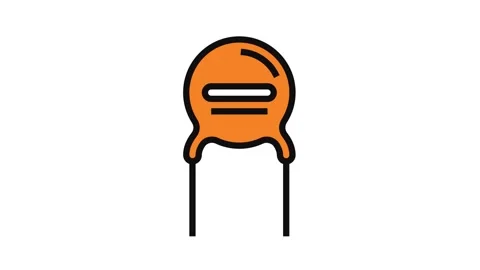 Ceramic capacitor electronic component color icon animation Stock Footage 326097674