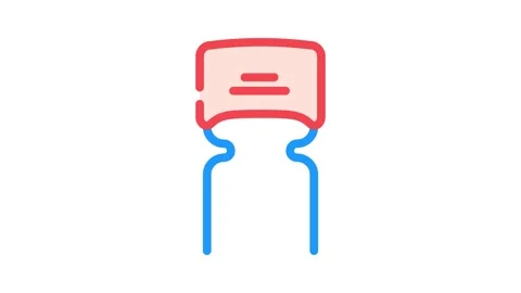 Ceramic capacitor electronic component color icon animation Stock Footage 327269942