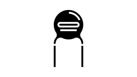 Ceramic capacitor electronic component glyph icon animation Stock Footage 326155856