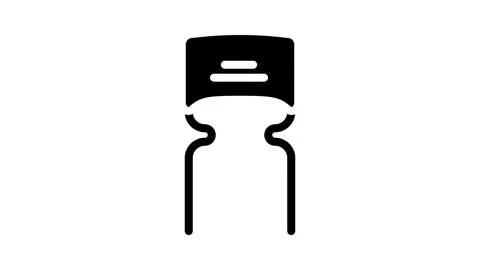 Ceramic capacitor electronic component glyph icon animation Stock Footage 326745445