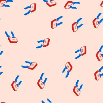 Ceramic capacitor electronic component isometric icon seamless pattern 스톡 일러스트