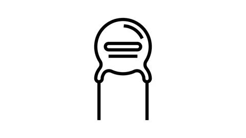 Ceramic capacitor electronic component line icon animation Stock Footage 326134300