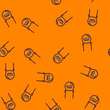 Ceramic capacitor electronic component vector seamless pattern Stock Illustration