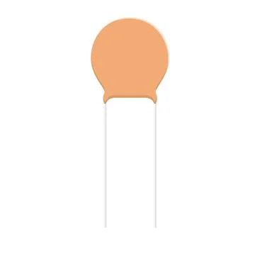 Ceramic Capacitor Flat Illustration. Clean Icon Design Element on Isolated .. Illustrazione stock