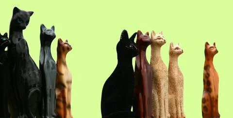 Ceramic cats Foto stock