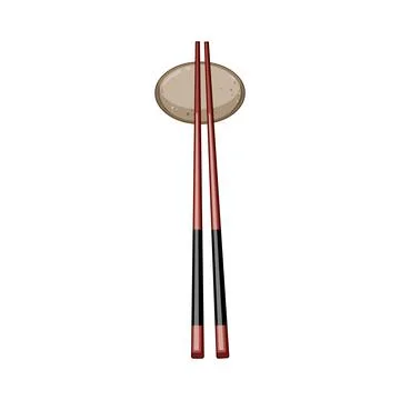Ceramic chopstick rest cartoon vector illustration Stock Illustration