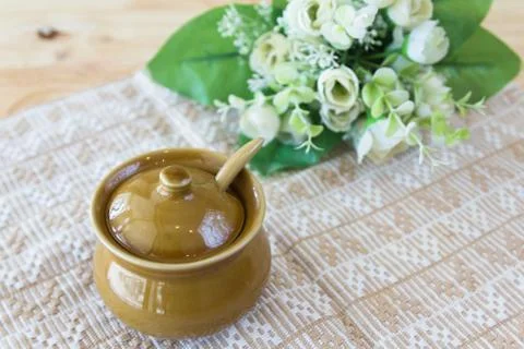 Ceramic clay small pot for cooking or general use Stock Photos