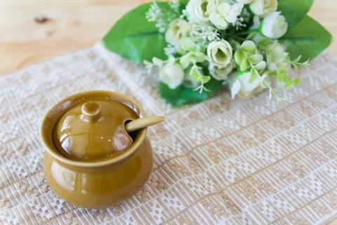 Ceramic clay small pot for cooking or general use Stock Photos
