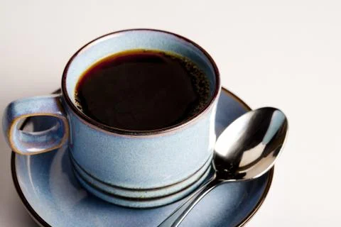Ceramic coffee mug on white Foto stock