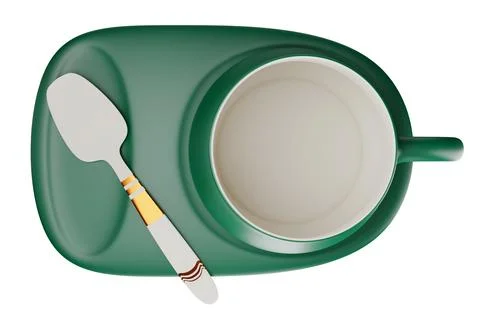 Ceramic coffee or tea cup with pink saucer, Espresso cappuccino coffee mug,.. Illustrazione stock