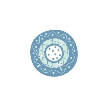 Ceramic crockery with pattern flat vector illustration isolated on background. Stock Illustration