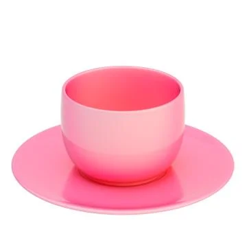 Ceramic cup and plate set isolated Stock Photos
