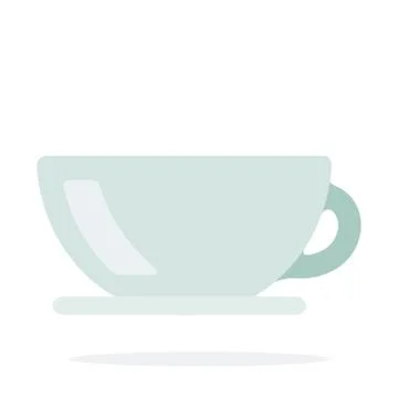 Ceramic cup and saucer vector flat isolated Stock Illustration