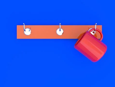 Ceramic cup on blue background Illustrazione stock