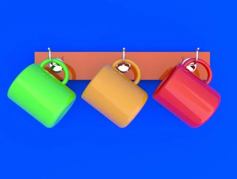 Ceramic cup on blue background Illustrazione stock