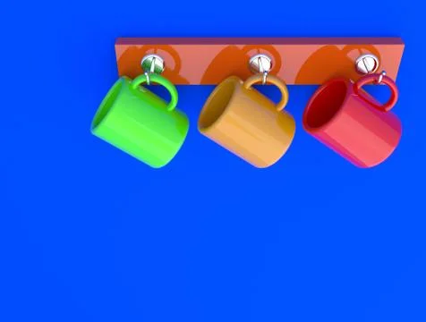 Ceramic cup on blue background Illustrazione stock