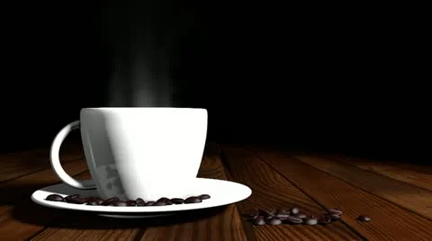 Ceramic cup with hot coffee Video stock 11356862