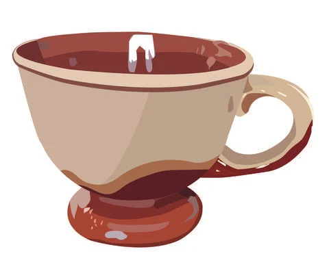 Ceramic cup for hot drinks. Stock Illustration