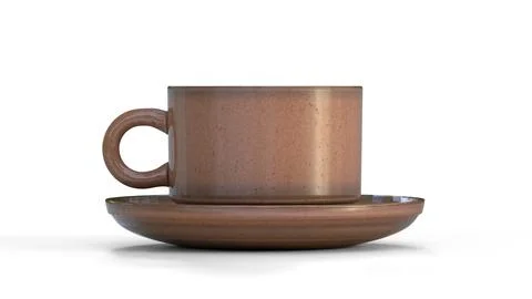Ceramic cup plate on white background Stock Illustration