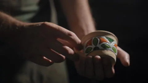 Ceramic cup in potter's hands Video stock 168537019