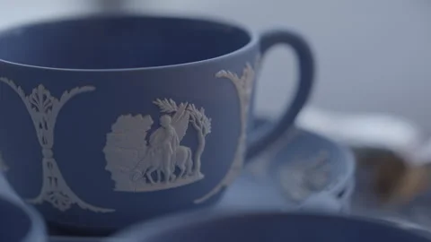 Ceramic Cup Stands on the Table Stock Footage 295758682