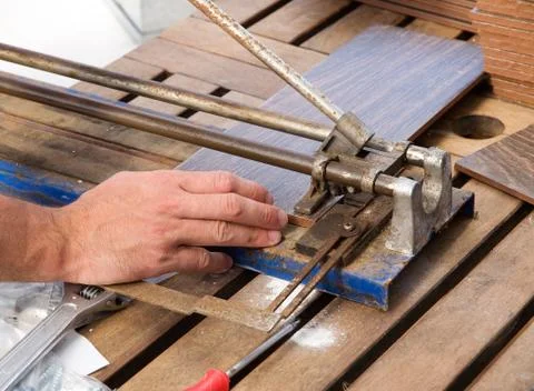 Ceramic cutting machine Foto stock