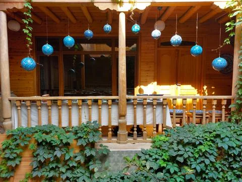 Ceramic decoration in the veranda Stock Photos