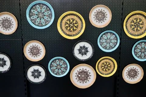 Ceramic decorative plates Stock Photos