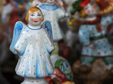 Ceramic doll angel Stock Photos