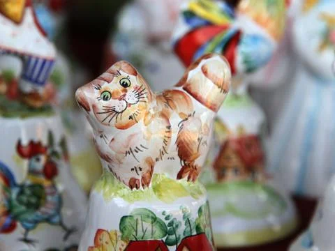 Ceramic doll cat Stock Photos