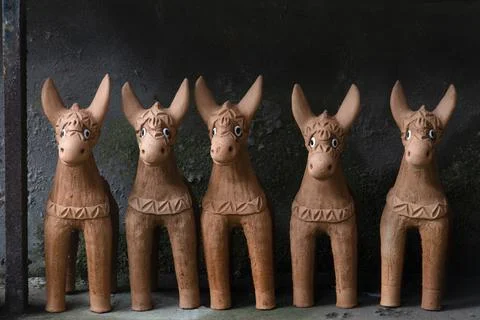 Ceramic donkey statue Stock Photos