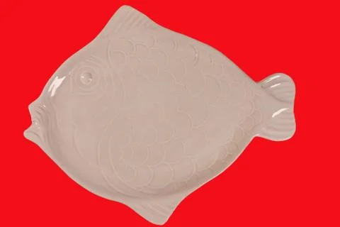 Ceramic fish isolated on background 스톡 사진