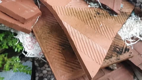 Ceramic floor shards on the ground 库存影片 303130457