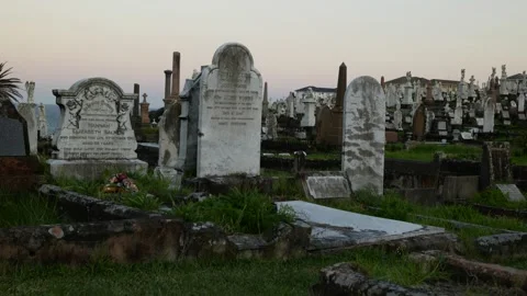 Ceramic floral on old burial plot in Sydney 6K Stock Footage 306810286