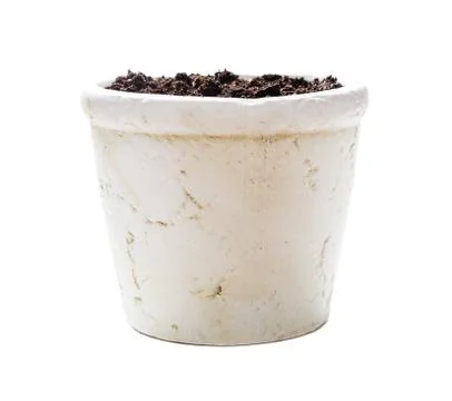 Ceramic flower pot on white Stock Photos