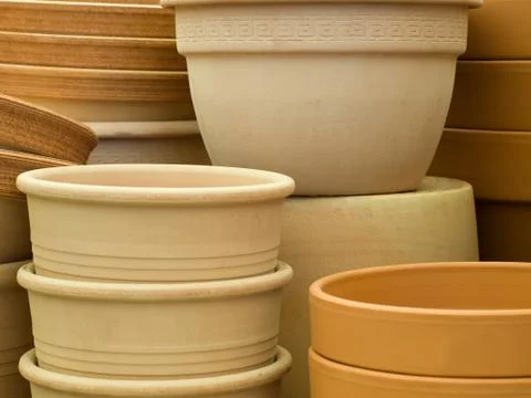 Ceramic flower pots Stock Photos