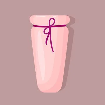 Ceramic flower vase with rope decorations. Isolated illustration on a brown Stock Illustration