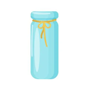 Ceramic flower vase with rope decorations. Isolated illustration on a white Illustrazione stock