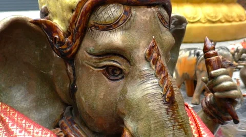 Ceramic Ganesha Offering Stock Footage 66113082