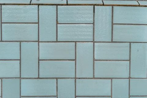 Ceramic german tile abstract texture in light blue color, typical soviet tile Foto stock