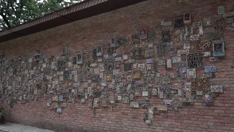 Ceramic gifts hanging on the wall Stock Footage 248830141