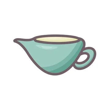 Ceramic gravy boat isolated vector illustration Illustration