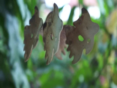 Ceramic hanging mobile in a wind Stock Footage 74513555
