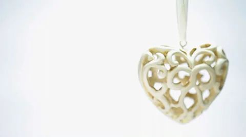 Ceramic heart for christmas tree Stock Footage 35791183